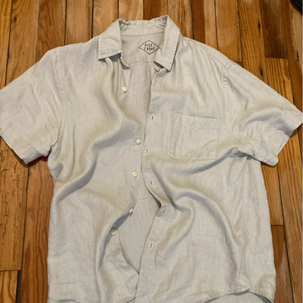 Alex Crane Men's Casual Button Down Shirt - White